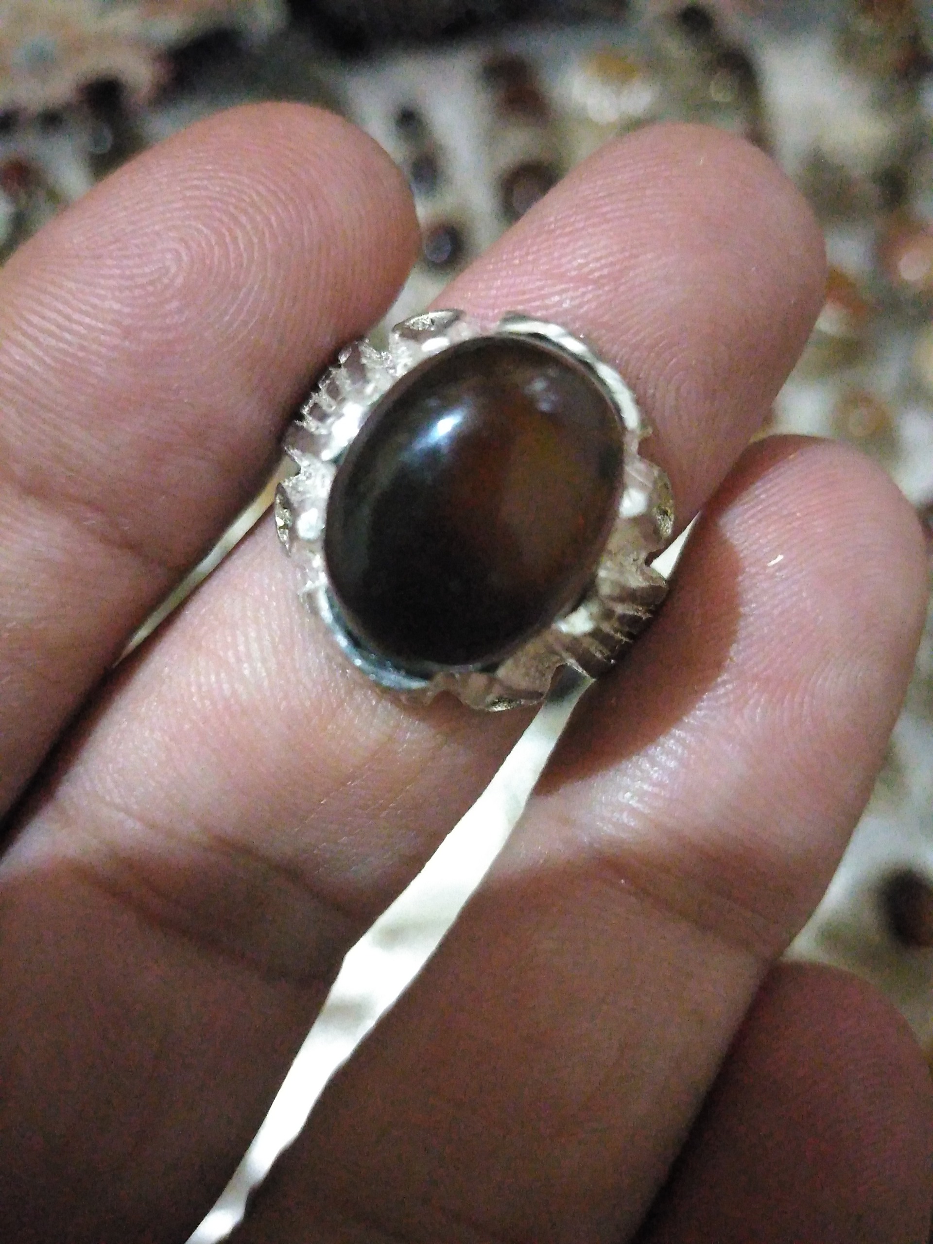 انگشتر قدیمی عقیق روکش نقره