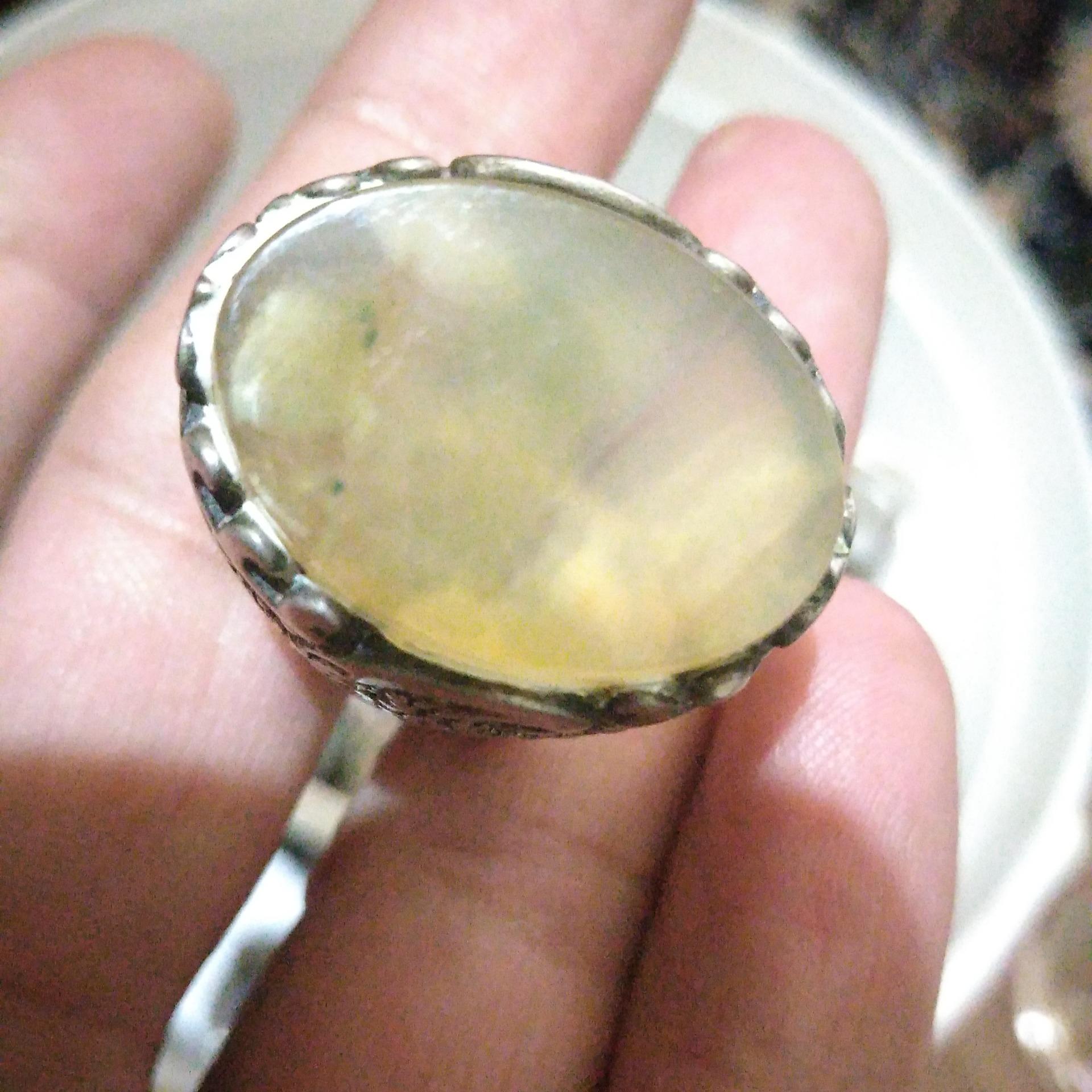 انگشتر قدیمی عقیق نباتی درشت