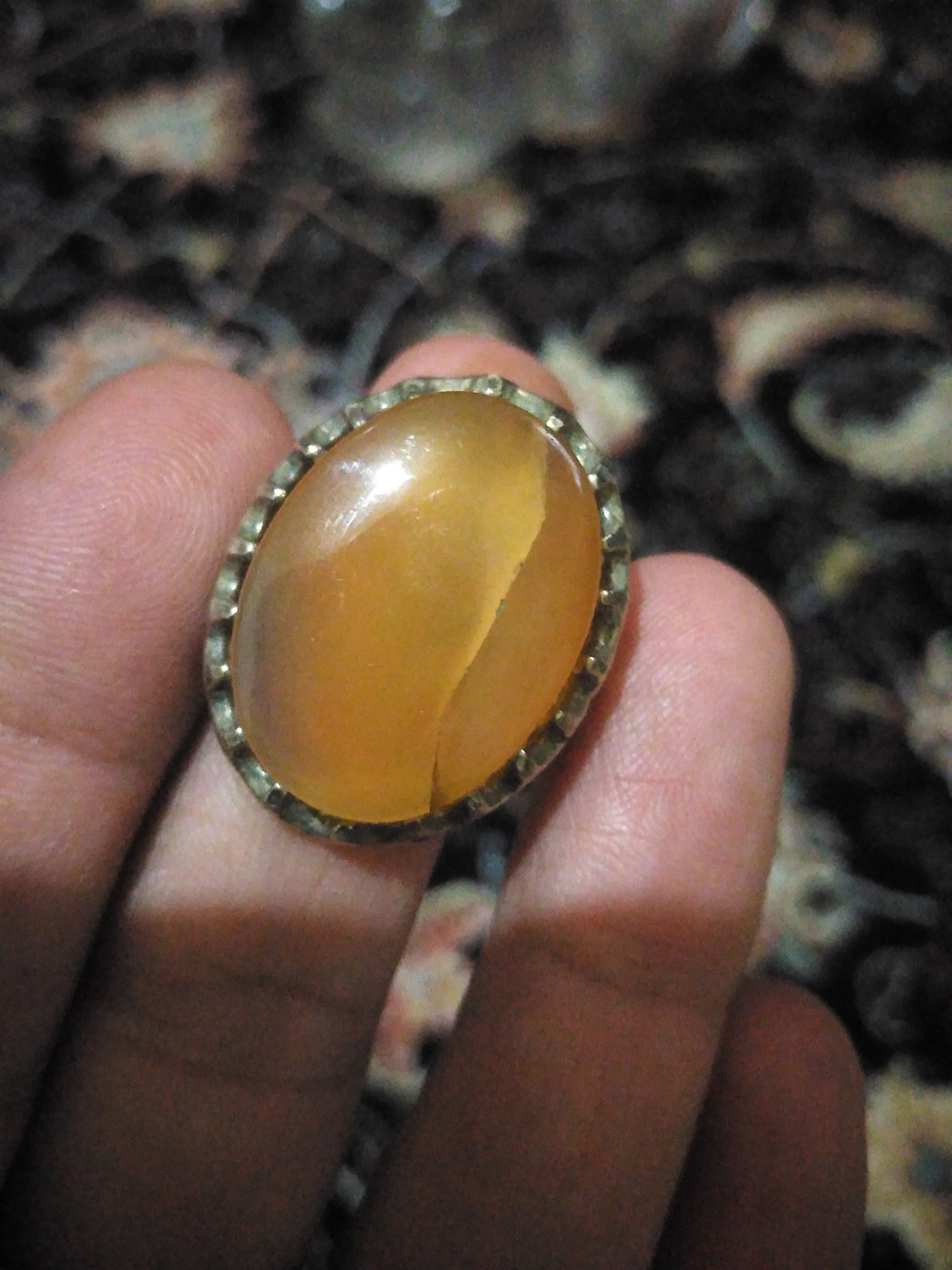 انگشتر قدیمی عقیق عسلی