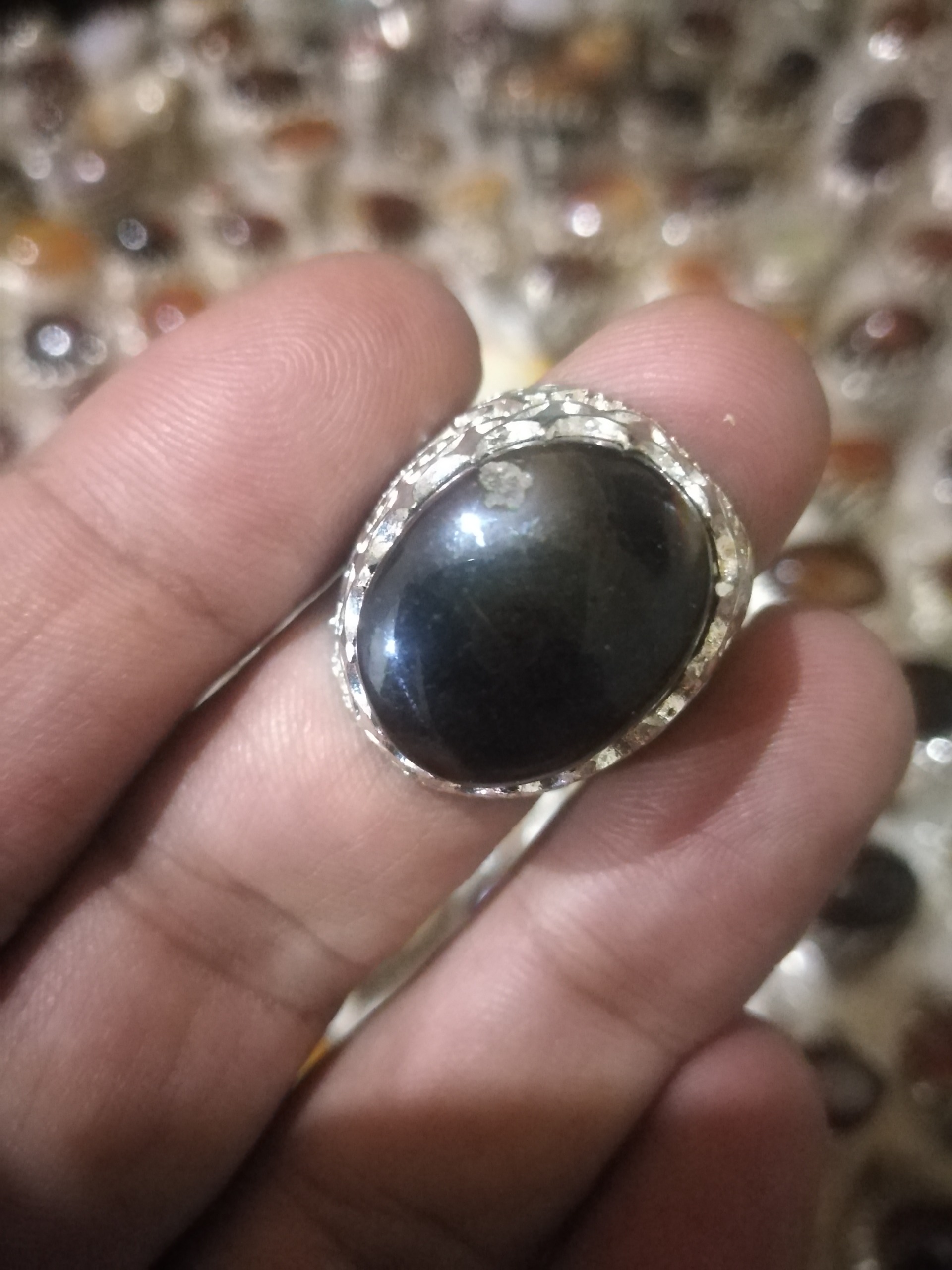 انگشتر قدیمی عقیق روکش نقره