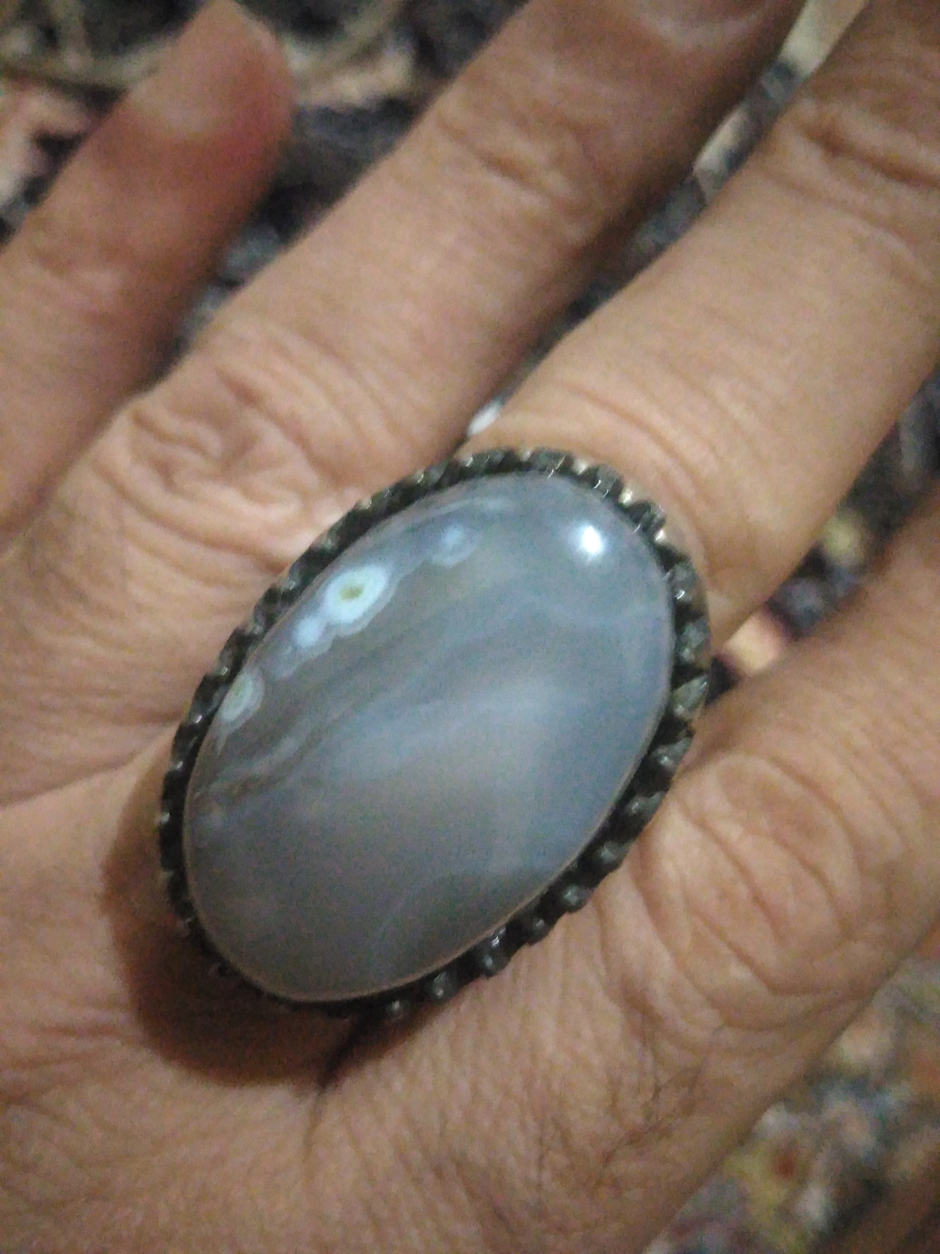 انگشترقدیمی عقیق کبود درشت