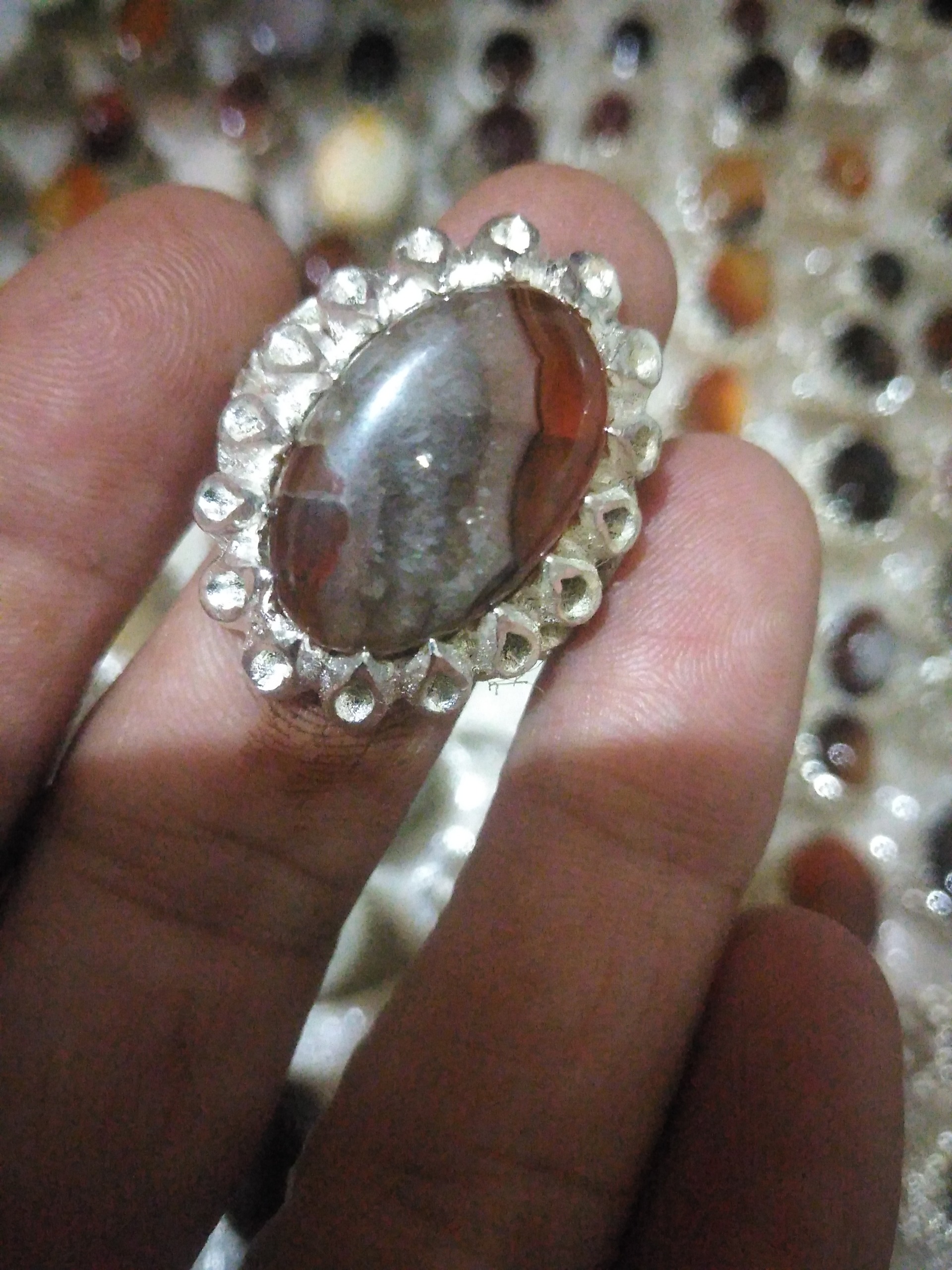 انگشتر قدیمی. مسی. روکش نقره