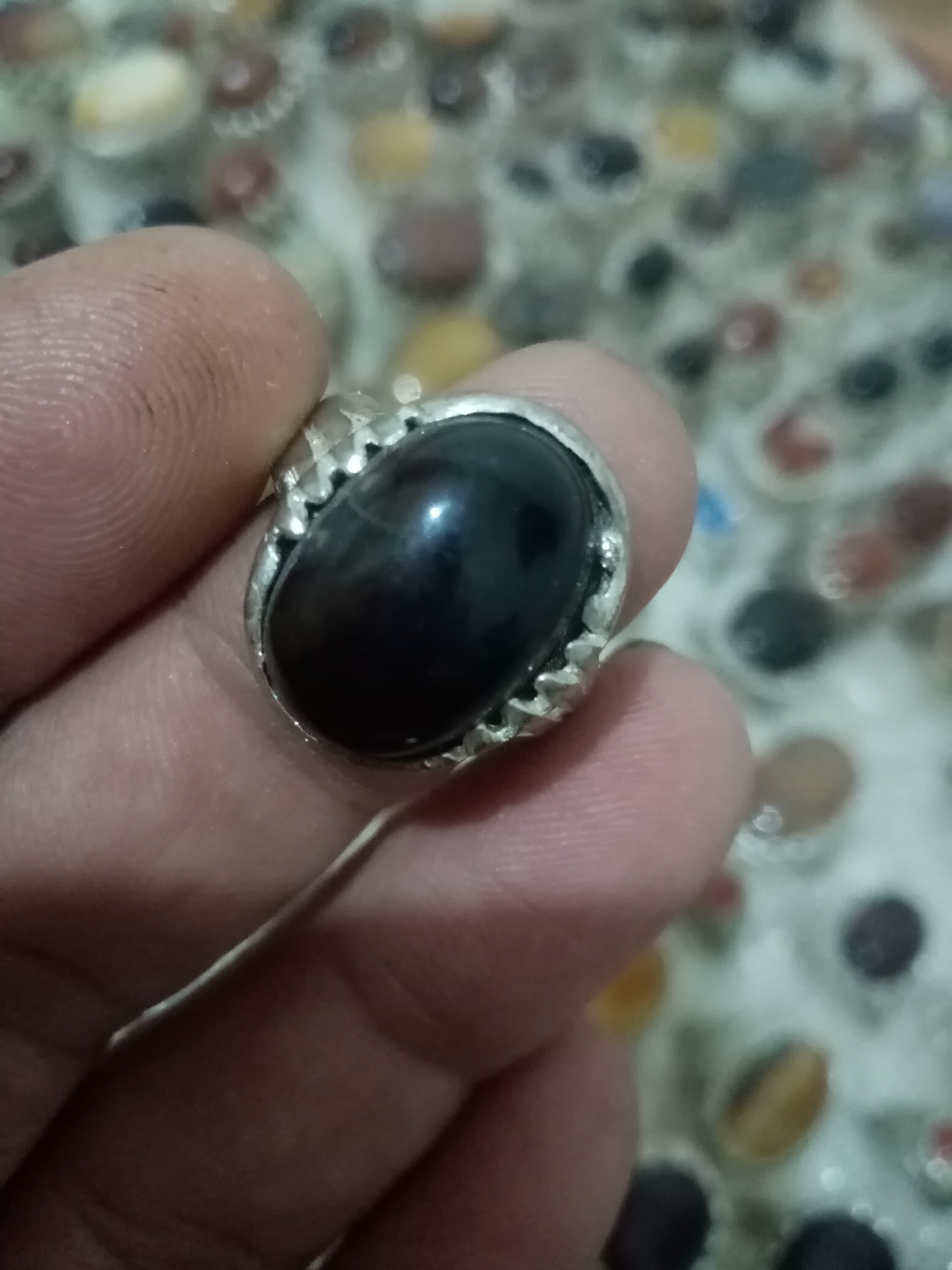 انگشتر قدیمی عقیق روکش نقره