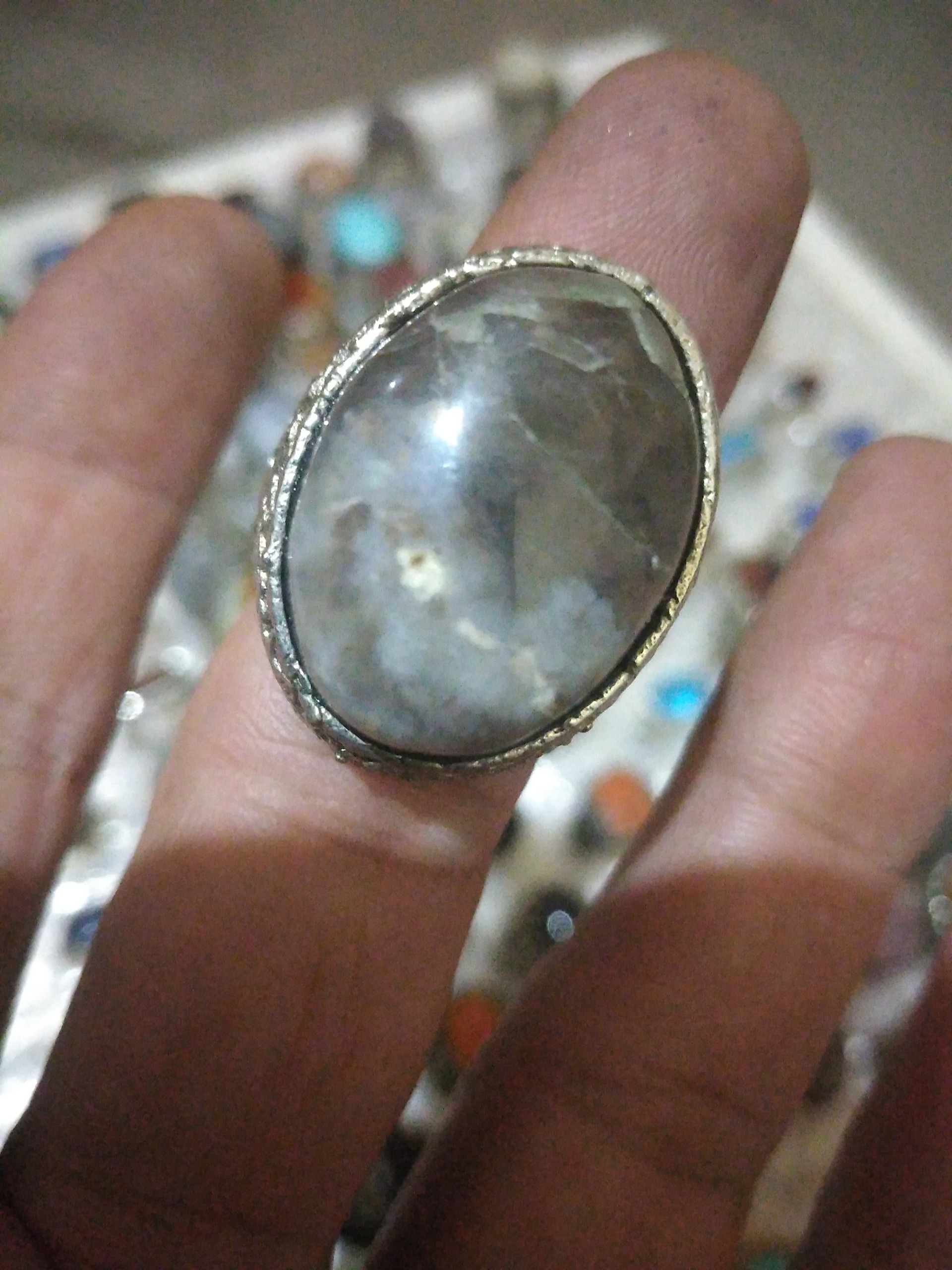 انگشترفاخر قدیمی پنج تن سنگ اژدهاطبیعی اصل