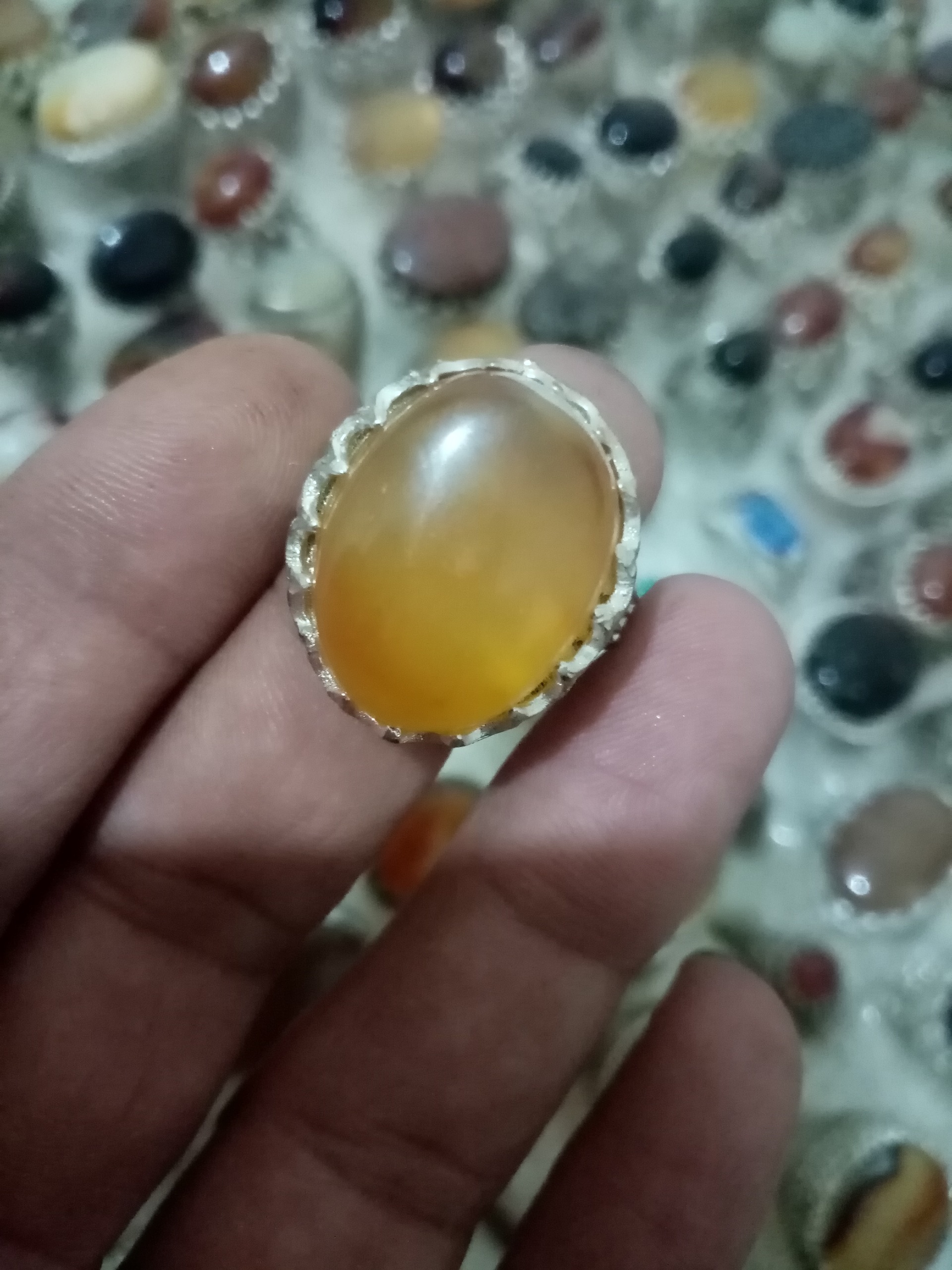 انگشتر قدیمی عقیق روکش نقره