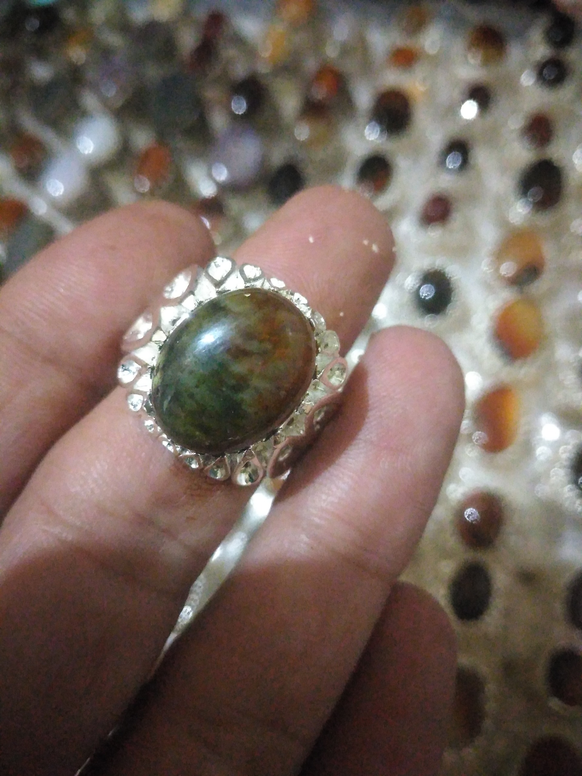 انگشتر قدیمی مسی. روکش نقره