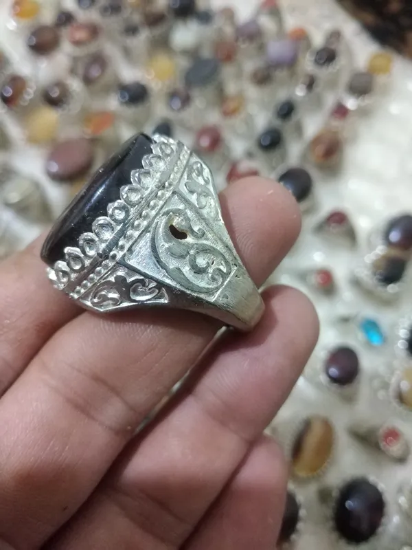انگشتر قدیمی شفت العبد درشت روکش نقره