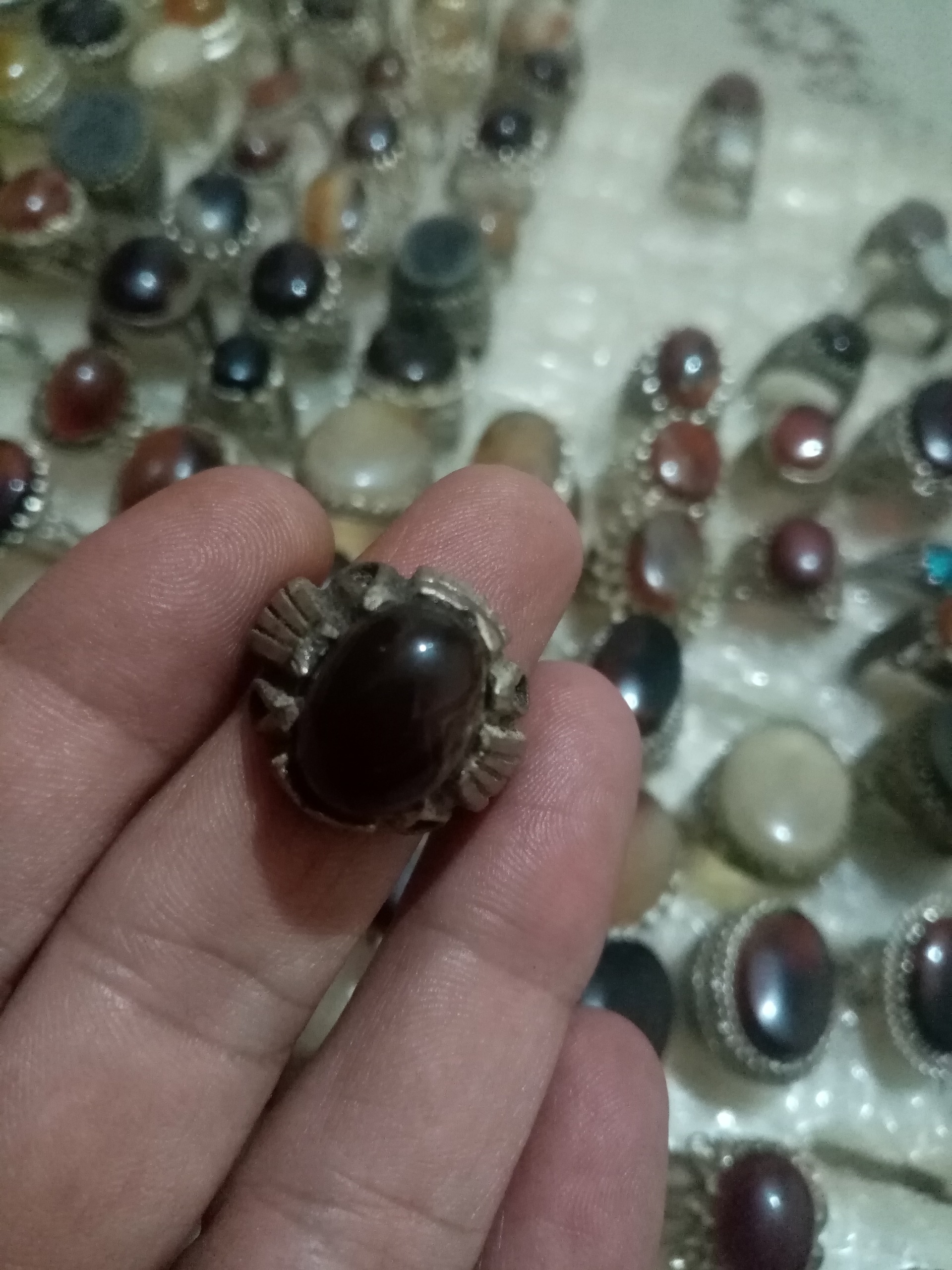 انگشتر قدیمی مسی. روکش نقره