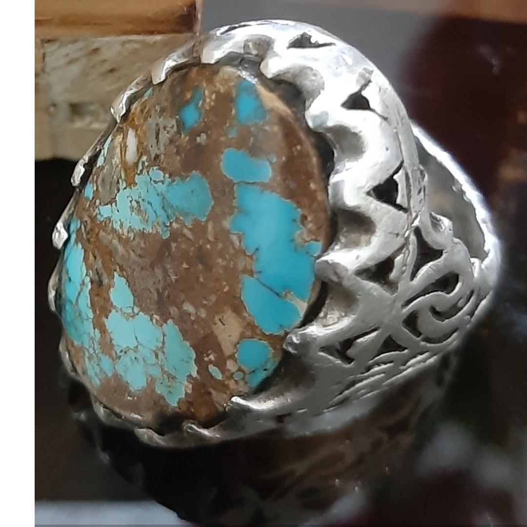 انگشتر نقره با نگین فیروزه