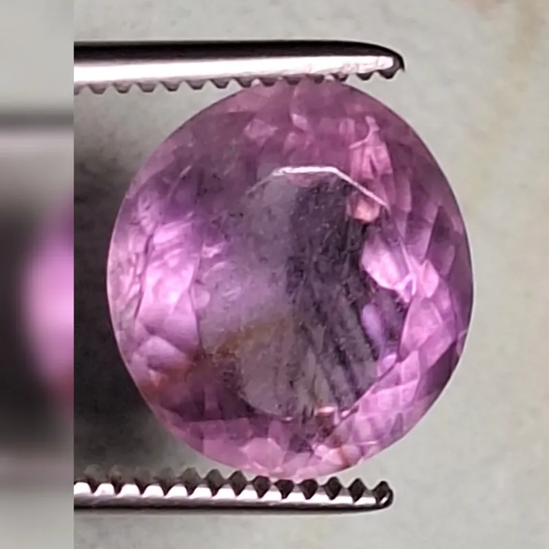 نگین سنگ آمیتیست تراش جواهری بیضی معدنی وطبیعی