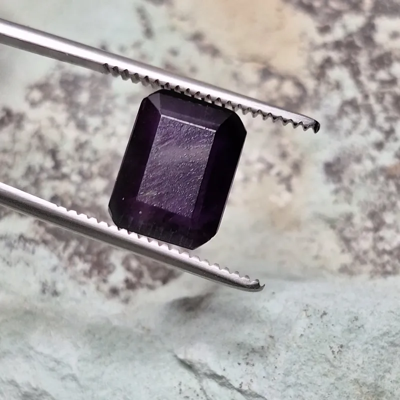 نگین سنگ آمیتیست اصل تراش جواهری معدنی