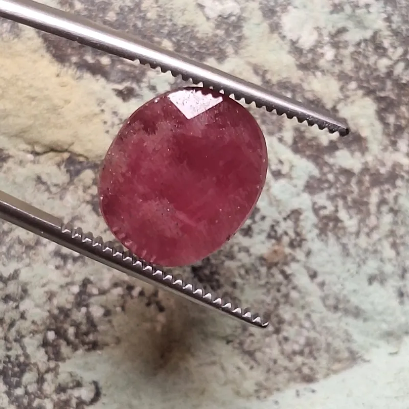 نگین سنگ یاقوت سرخ معدنی برمه تراش جواهری