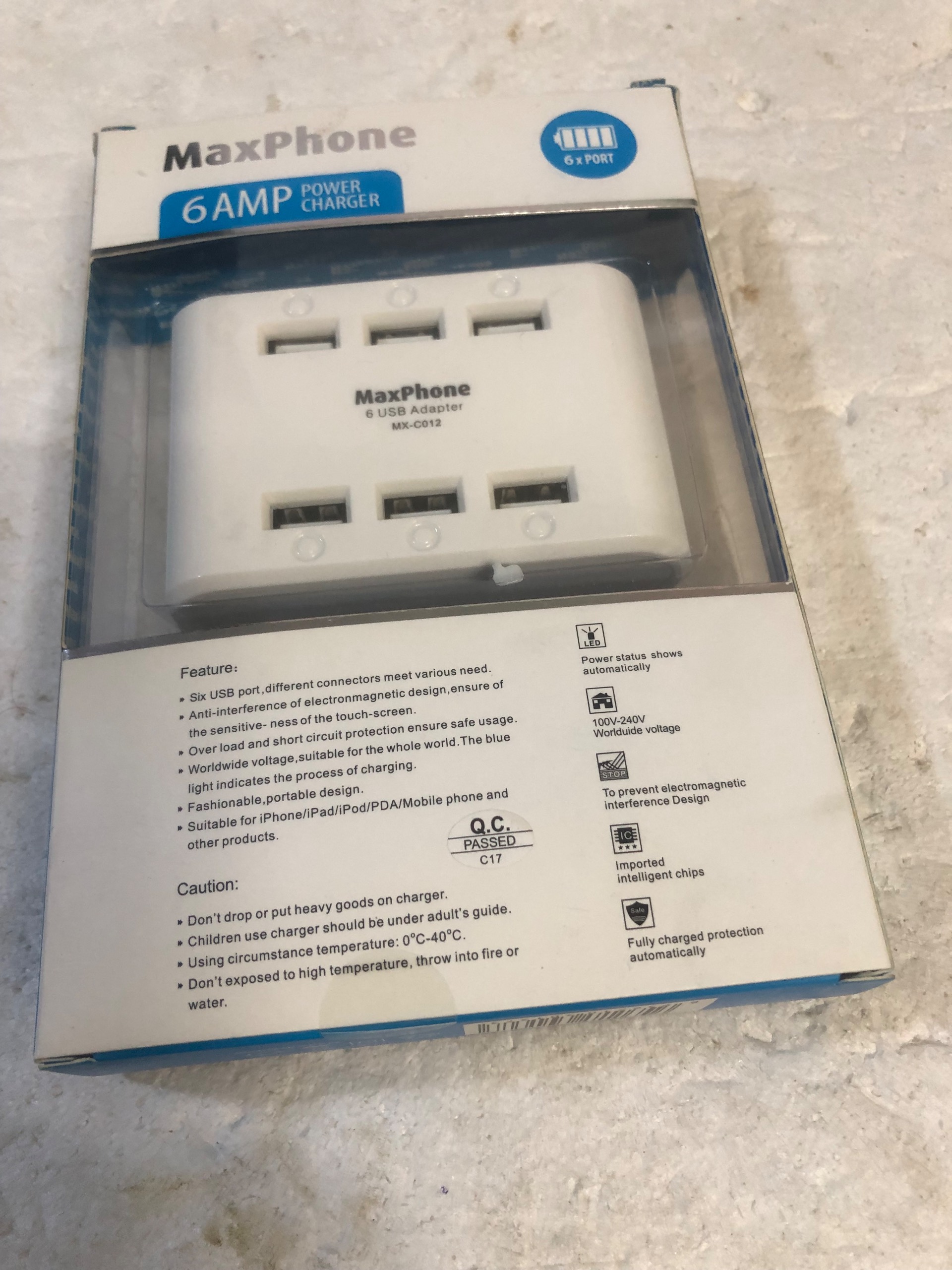 شارژر 6 آمپر با 6 خروجی Maxphone