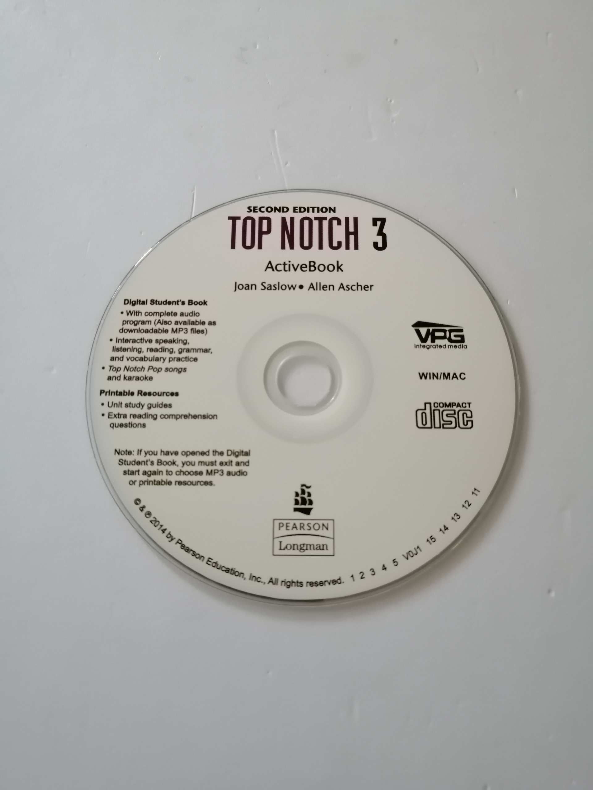 سی دی ارجینال کتاب زبان TOP NOTCH 3