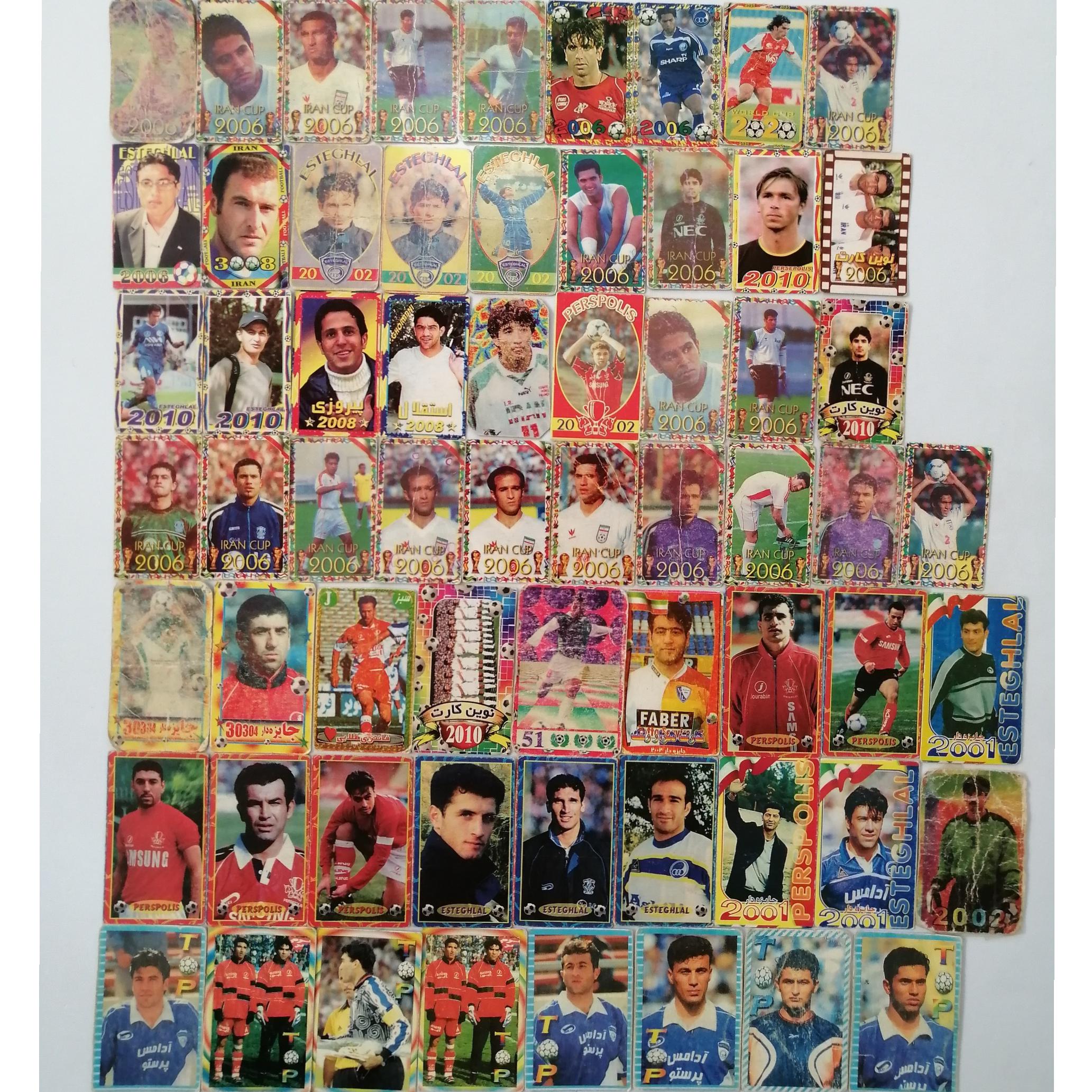 63 عدد عکس کارتی قدیمی از بازیکنان فوتبال ایرانی