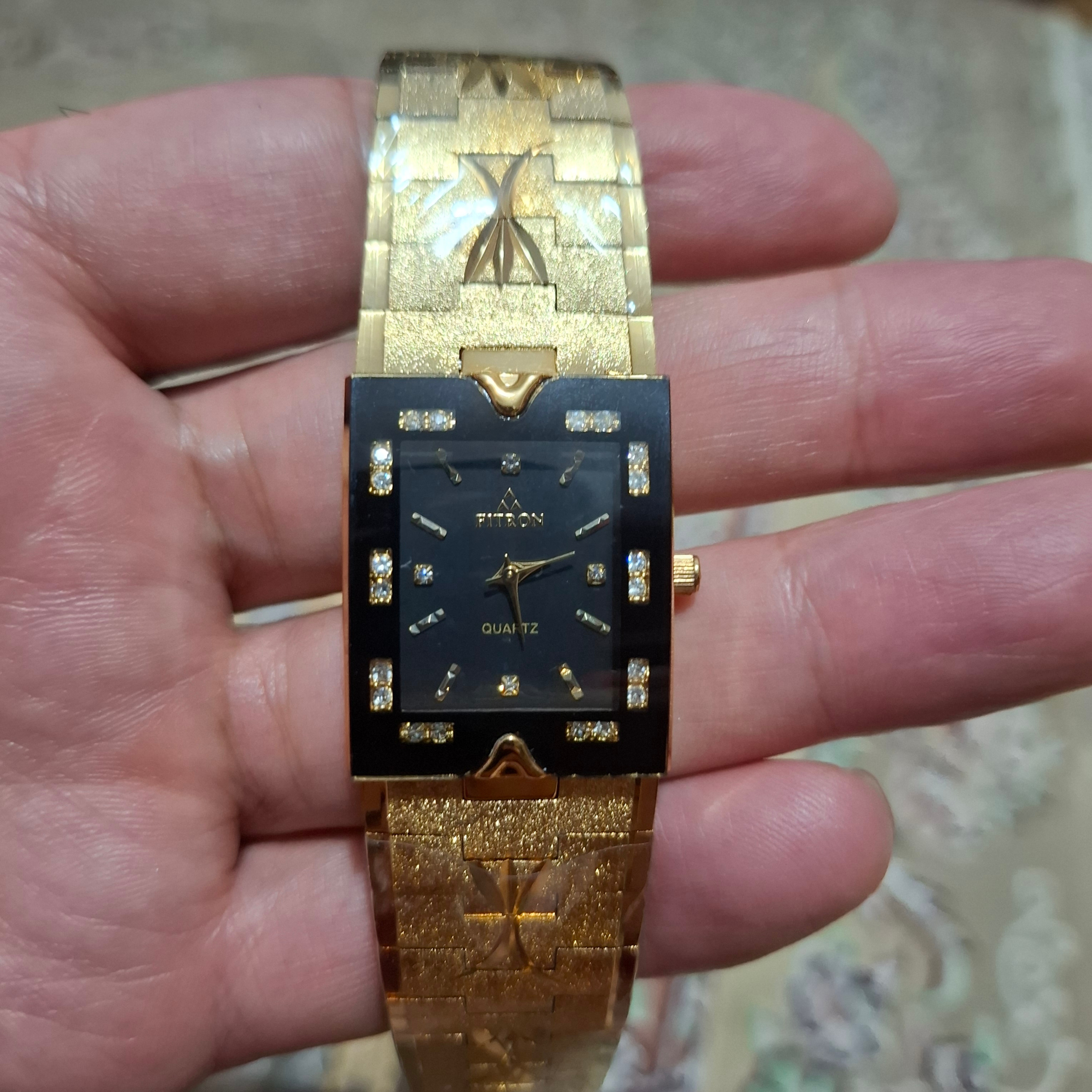 ساعت FITRON اصل ژاپن نایاب باروکش طلا