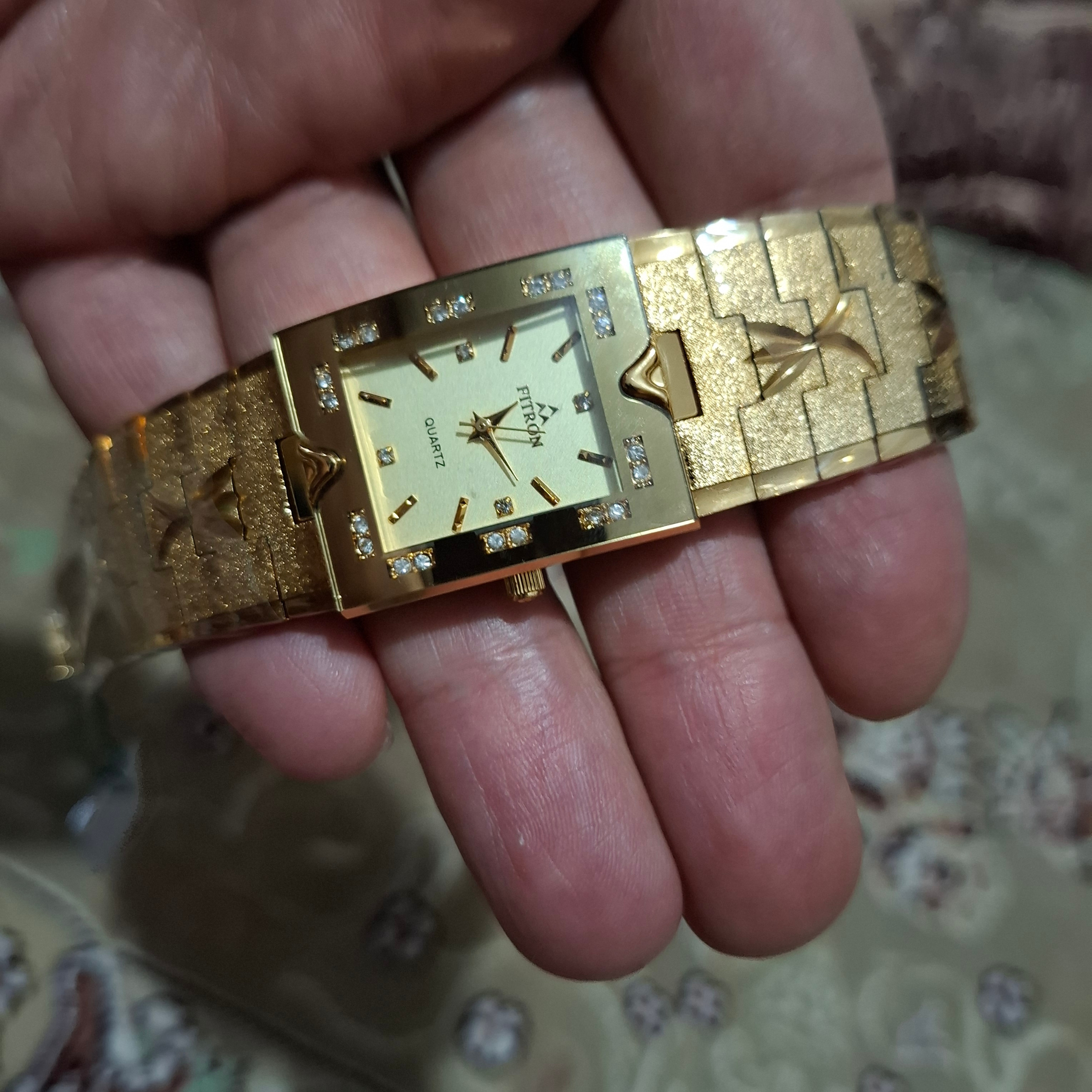 ساعت FITRON اصل ژاپن نایاب باروکش طلا