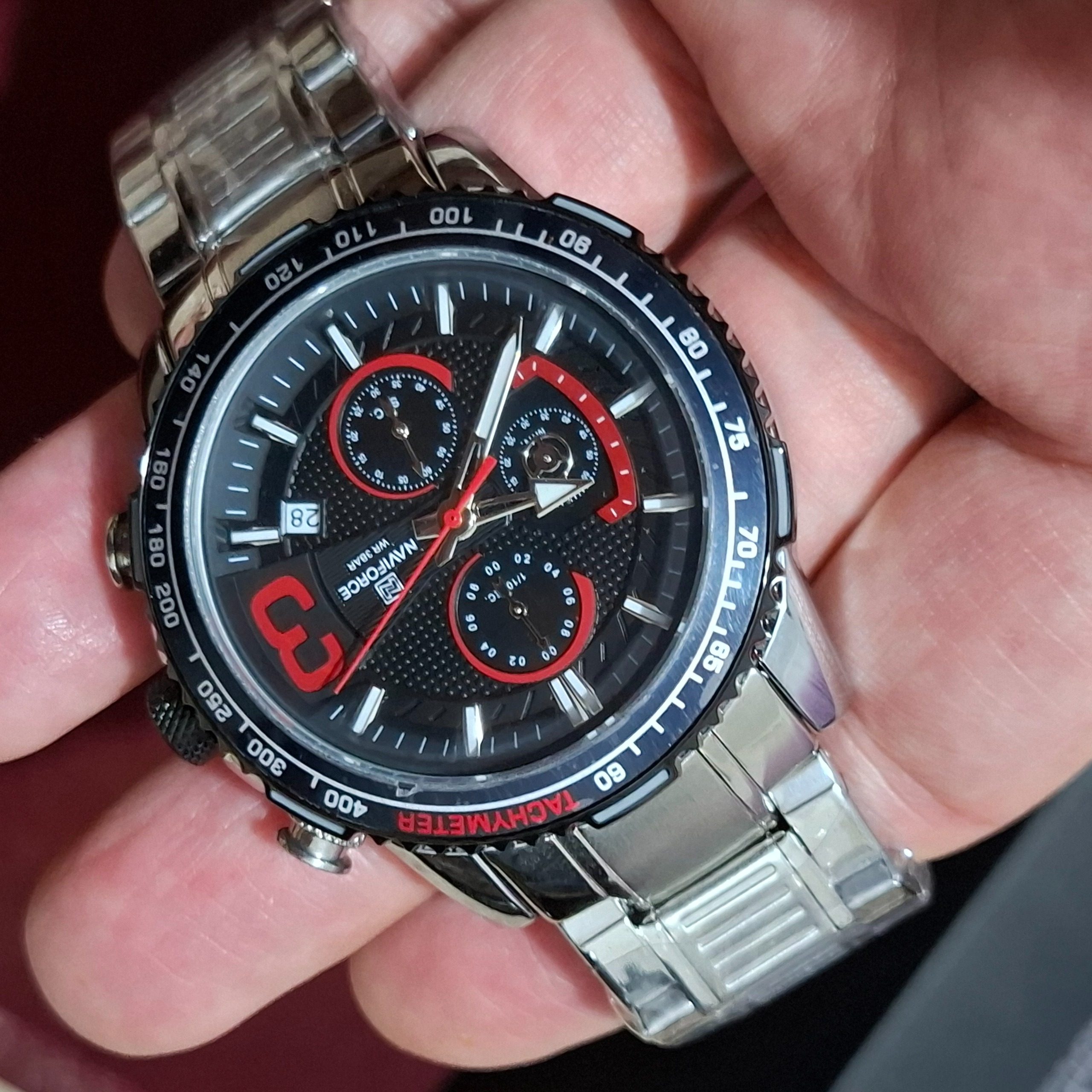 ساعت بینظیرNaviforce  کد8017 چهارموتوره کرنوگراف