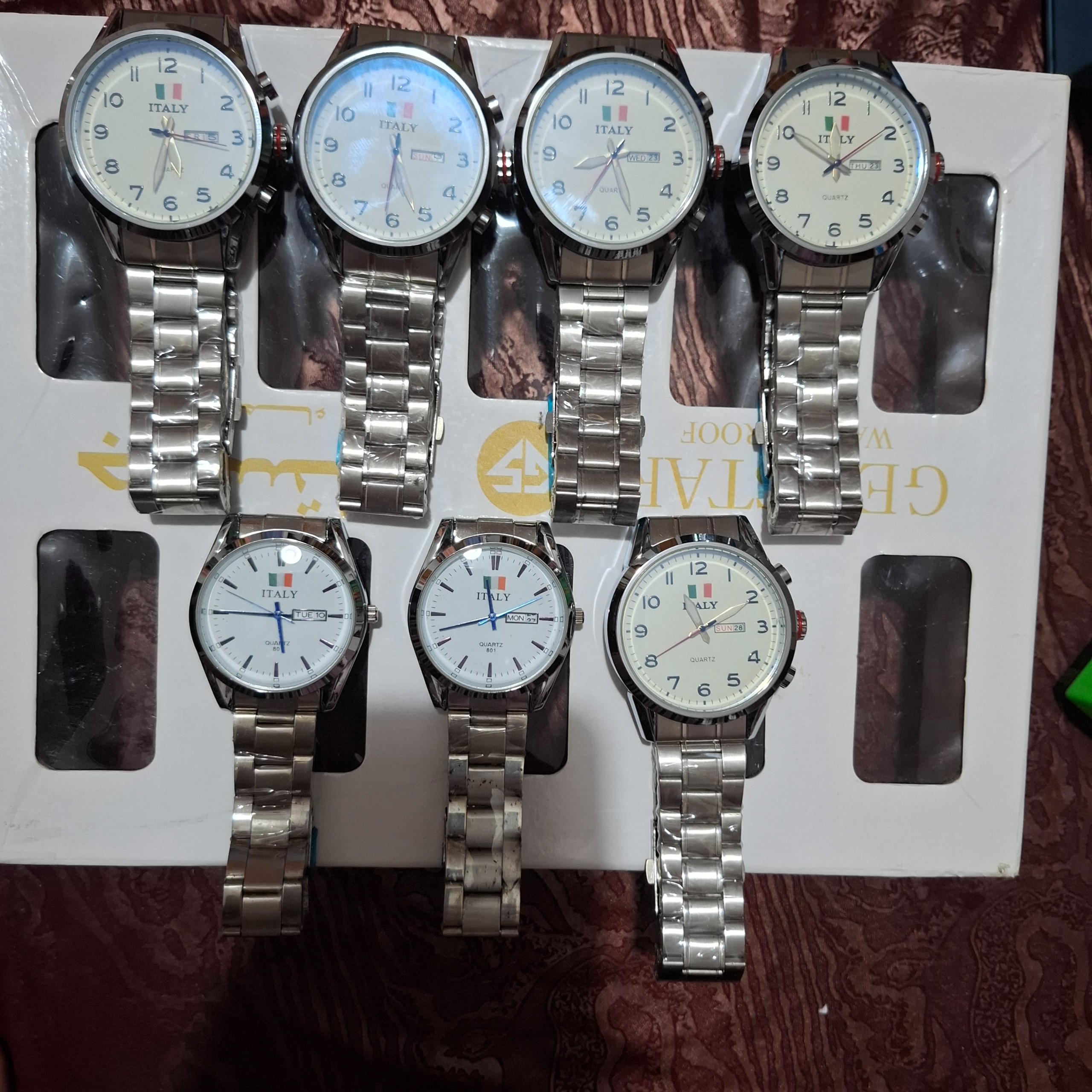 مزایده 7عددساعت ایتالی نوظاهری سالم ولی معیوب