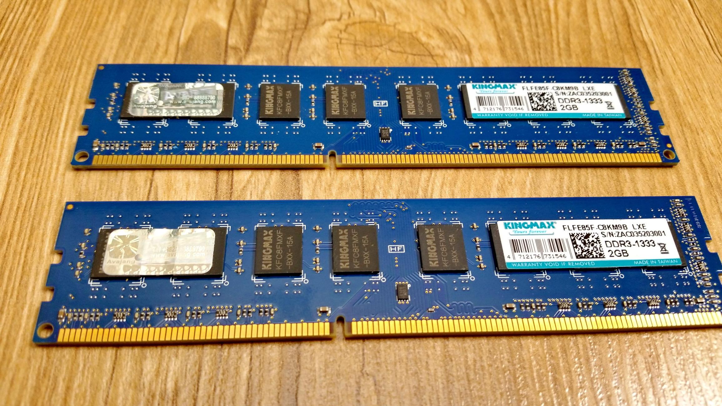 دو عدد RAM باس 1333 KINGMAX DDR3 2GB تایوان