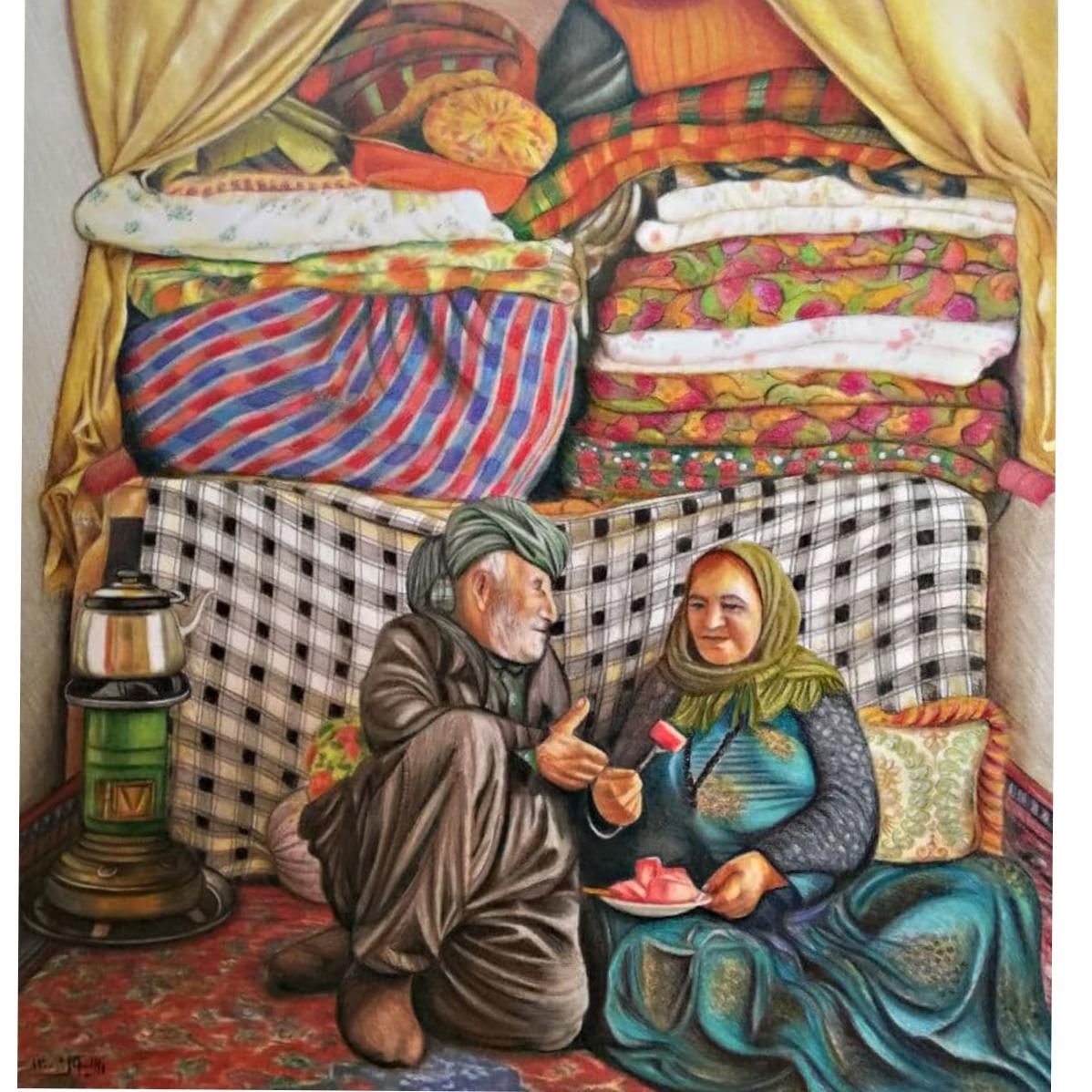 تابلوی نقاشی مداد رنگی