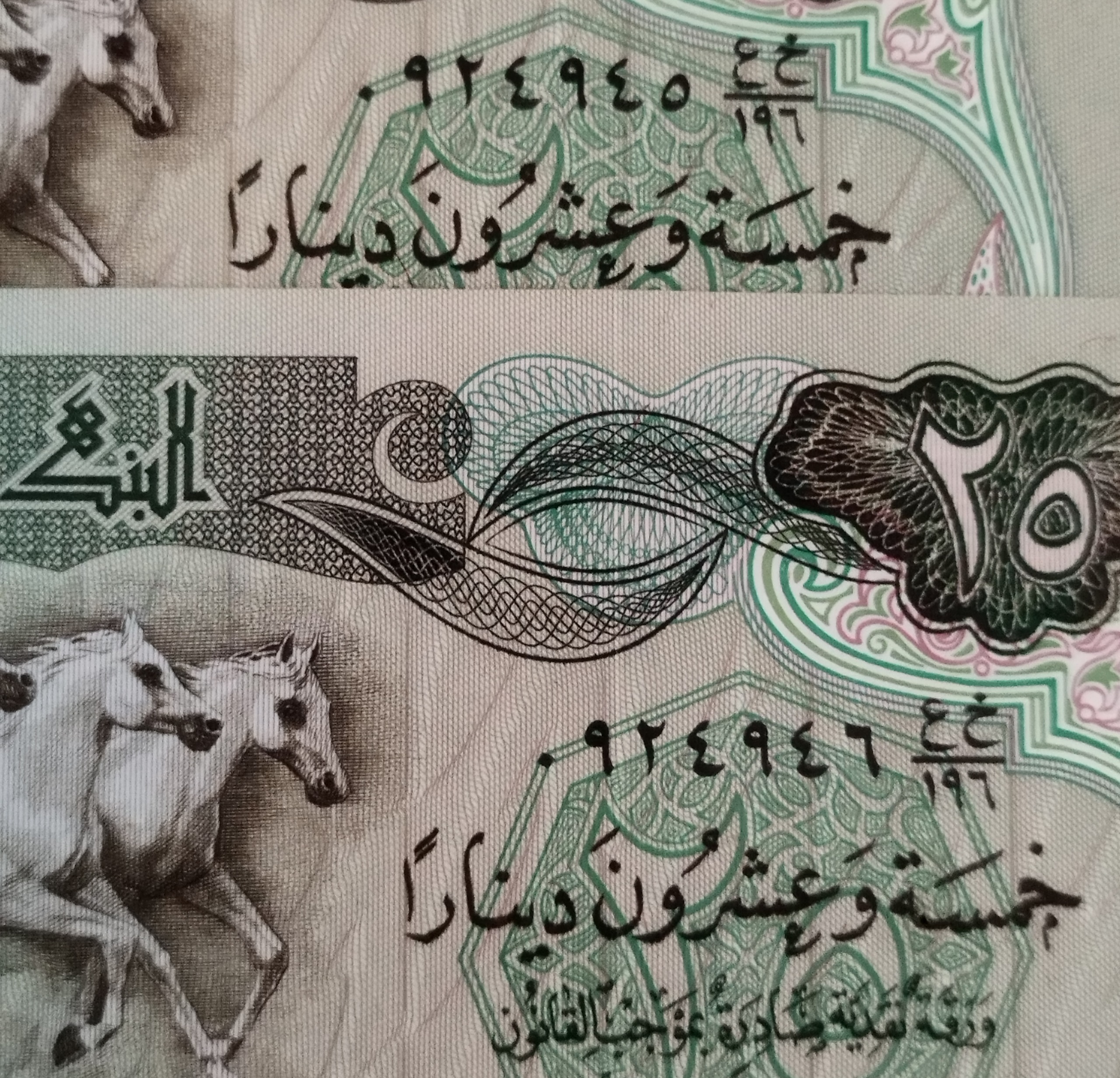 جفت25دینار تابلویی سه اسب عراق دوران صدام