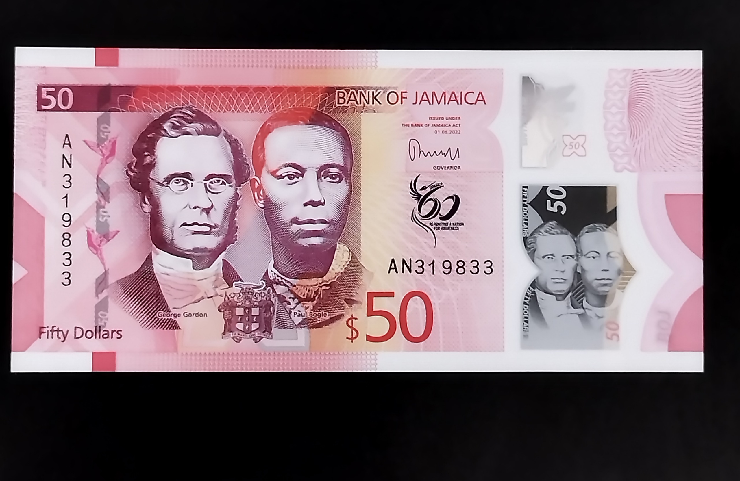 اسکناس سوپربانکی پلیمیری 50 دلار جامایئکا