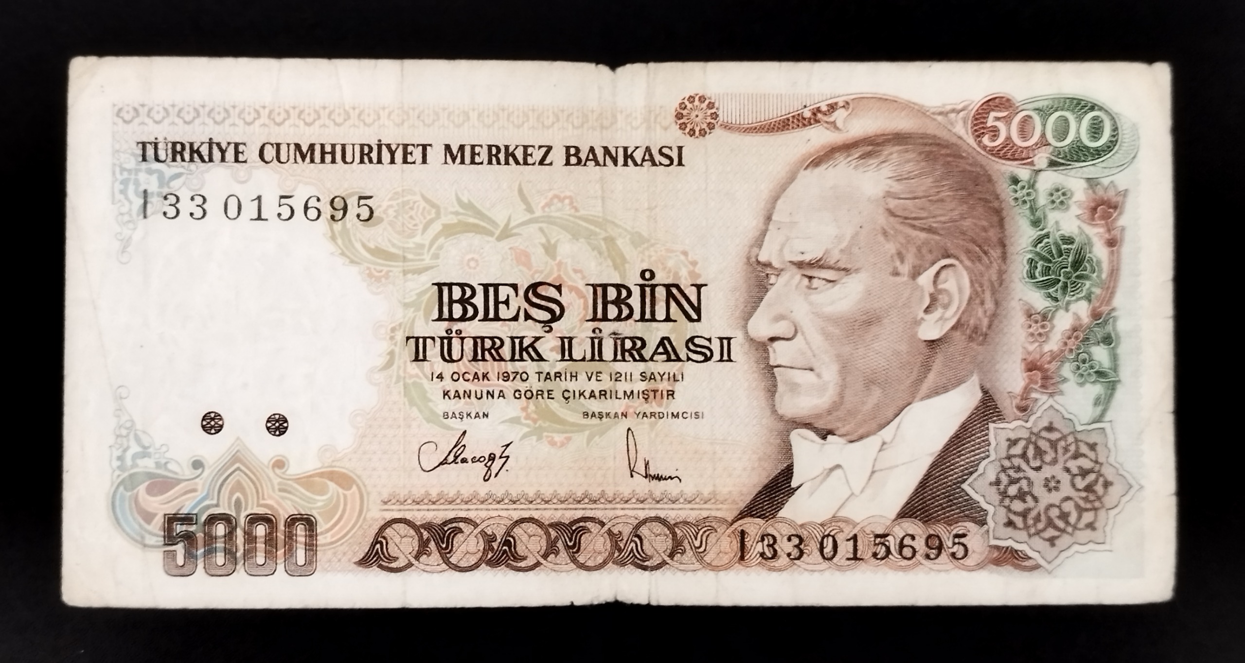 اسکناس زیبا شماره قشنگ ترکیه