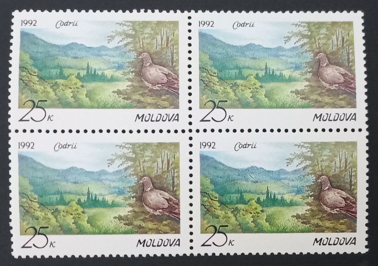 تمبر حفاظت از محیط زیست و کبوتر چاپ مولداوی