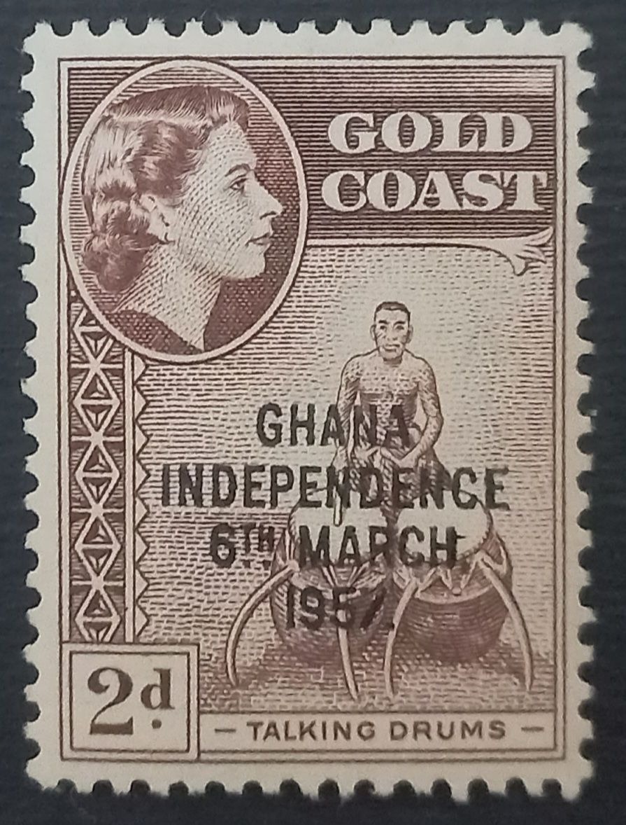 تمبر سری پستی با تصویر ملکه الیزابت چاپ گلد کوست