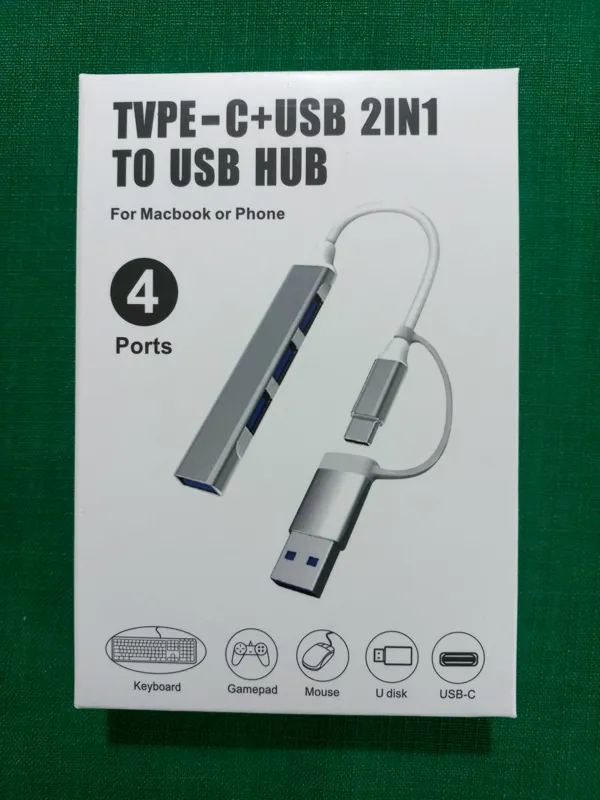 هاب 4 پورت دو کاره usb و type c