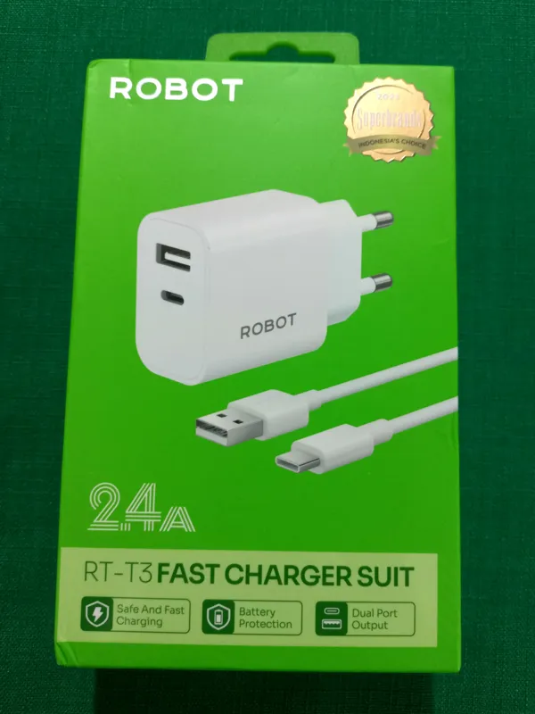 شارژر دو پورت usb و تایپ سی درجه یک