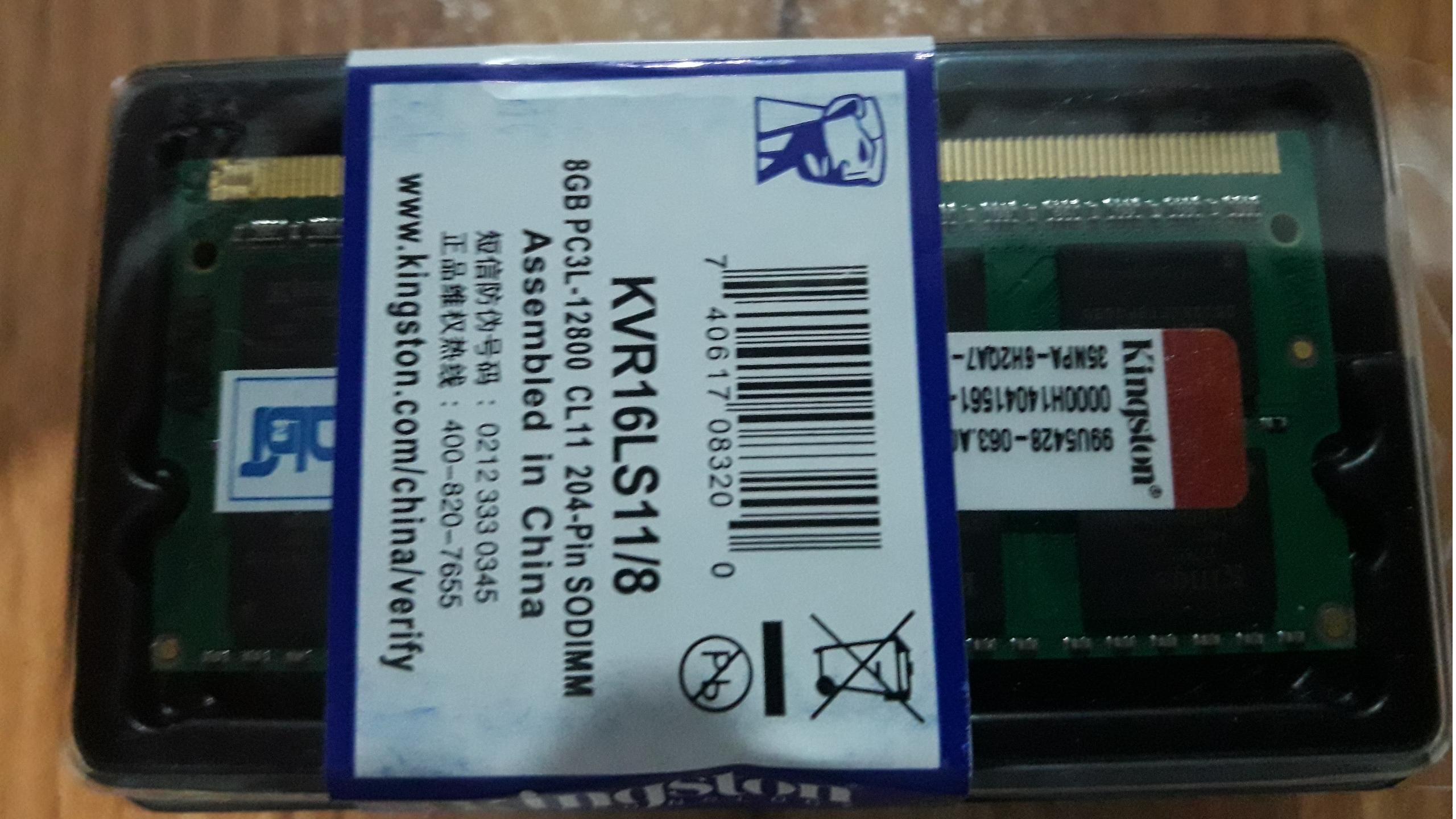 رم لپ تاپ کینگستون KVR16LS11/8-8GB-DDR3-CL11-12800