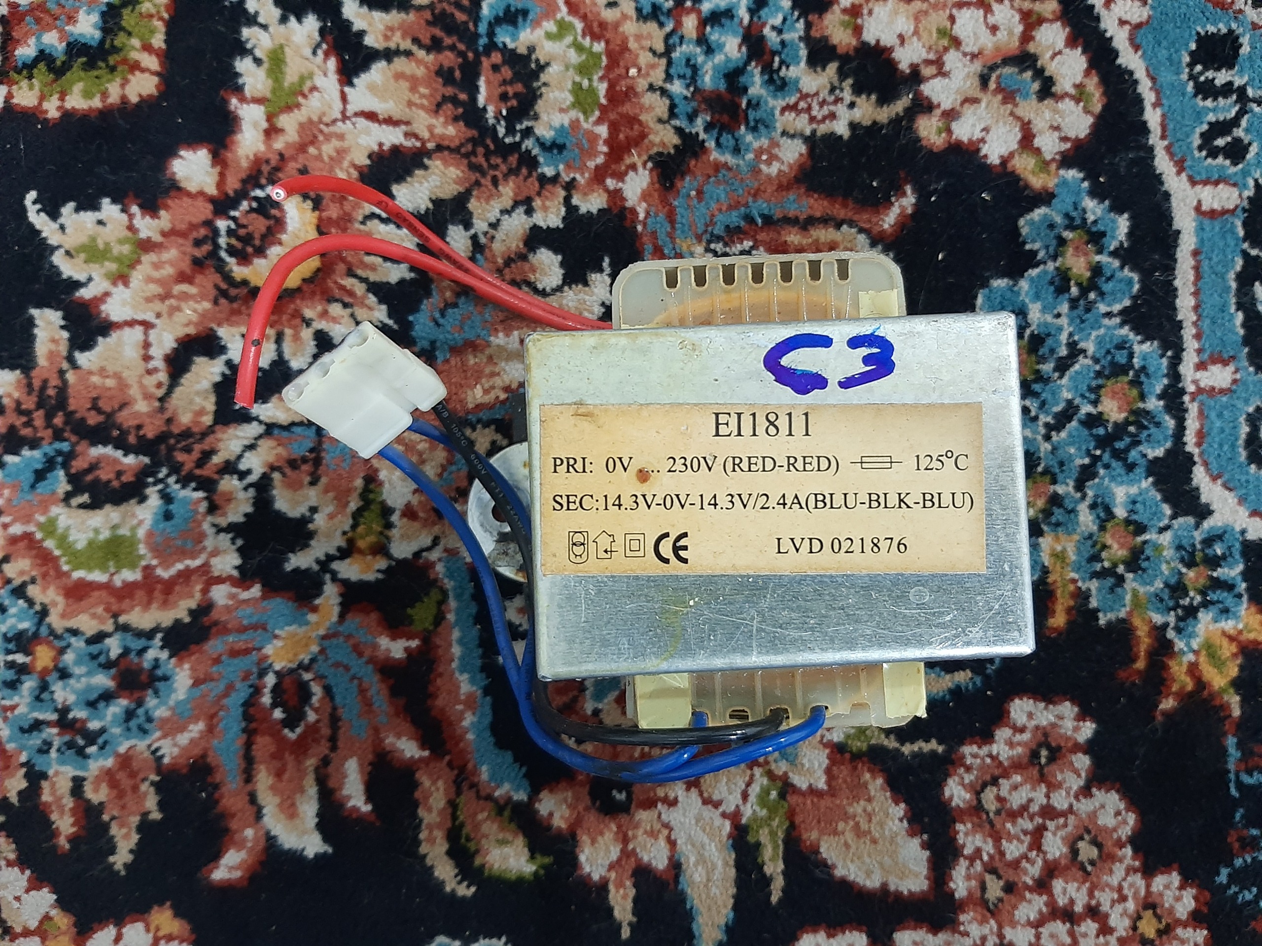 ترانس 230 به 14 ولت دوبل