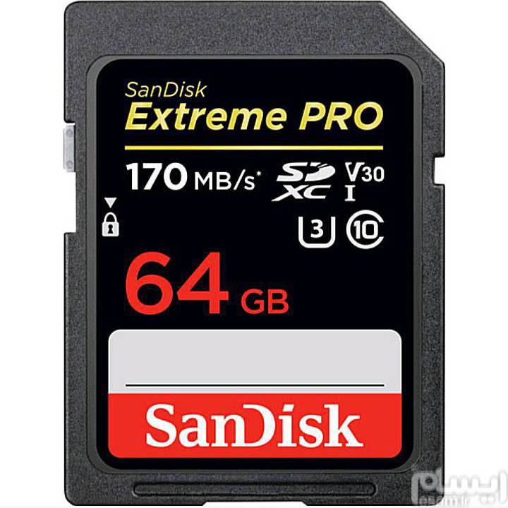 مموری کارت SanDisk 64 U3 4k UHD Extreme PRO