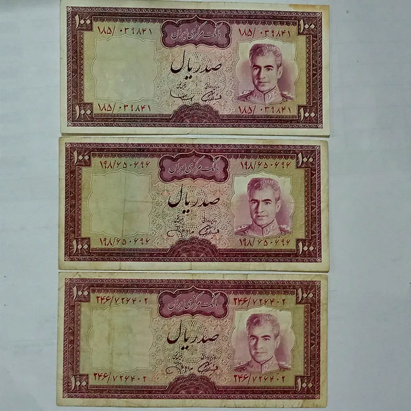 3 تک اسکناس 100 ریال
