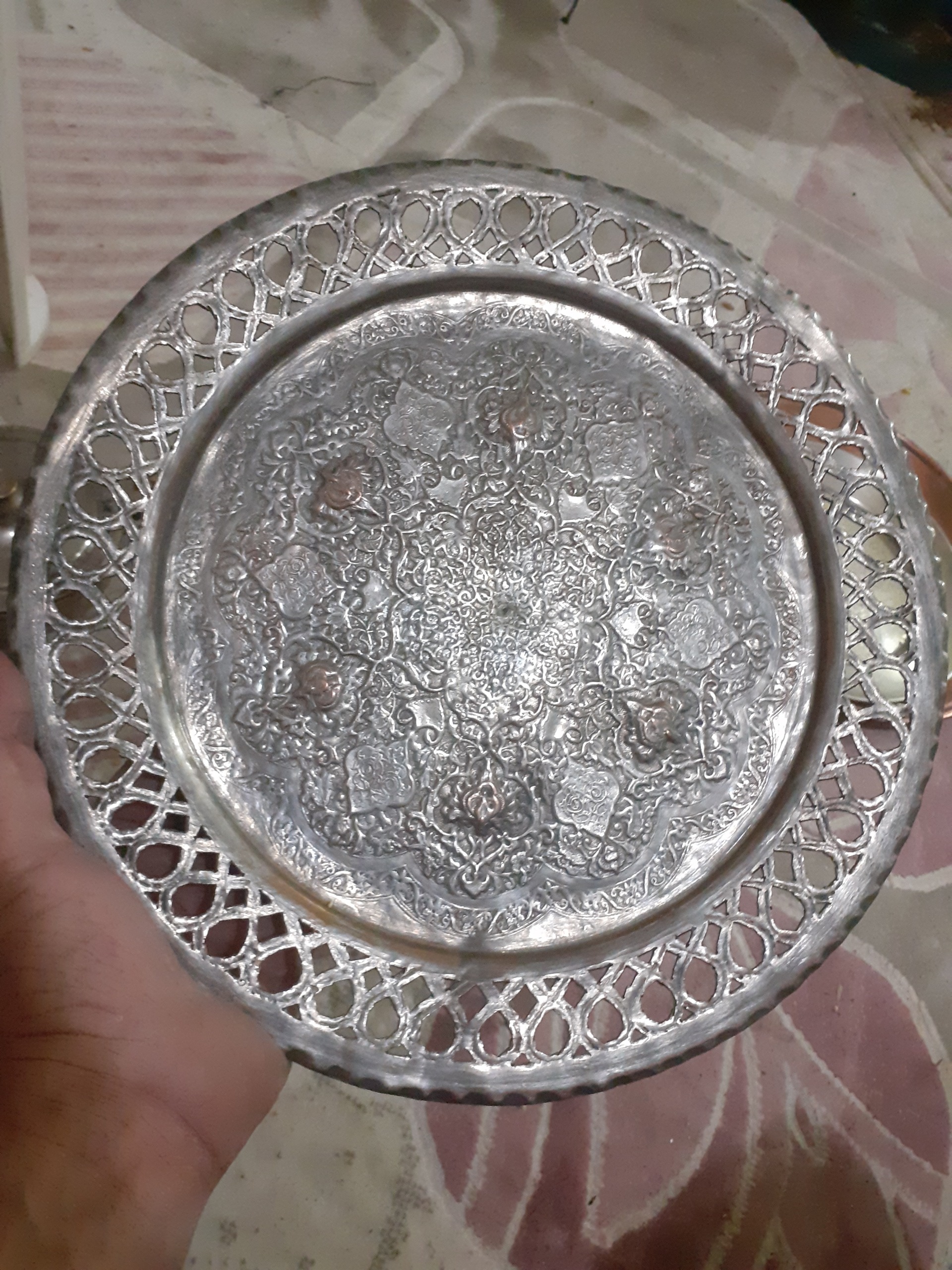 دیوارکوب مسی شبکیه کارقدیم گل بوته