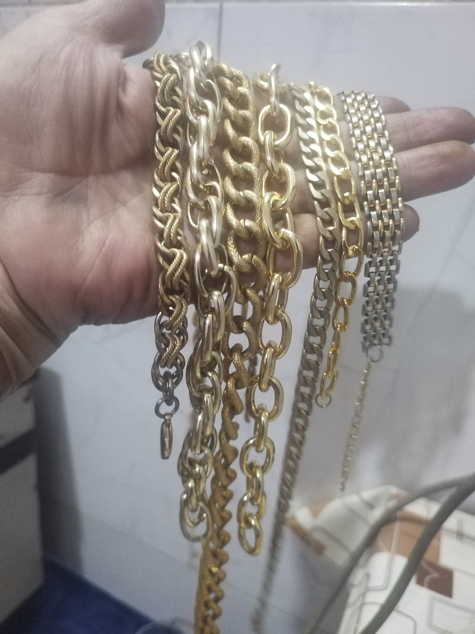 7عددزنجیربلندپهن برنزاستیل هه قدیمی پازاگراف