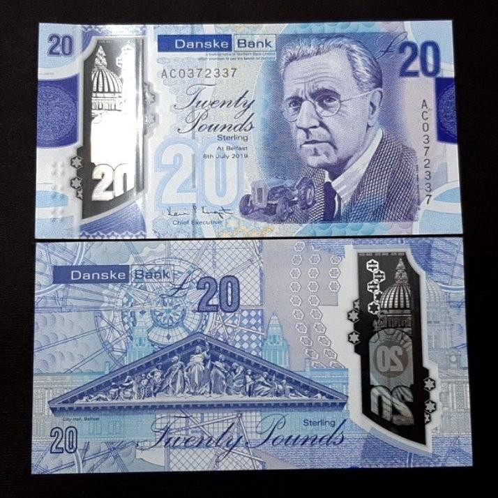 اسکناس تک بانکی 20 پوند پلیمری ایرلند شمالی 2019