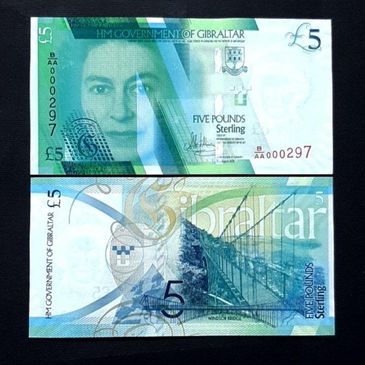 اسکناس تک بانکی 5 پوند جبلالطارق 2020