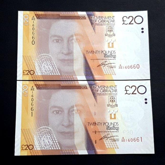 اسکناس تک بانکی 20 پوند جبل الطارق 2011 ملکه