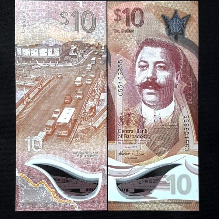 اسکناس تک بانکی 10 دلار باربادوس 2022