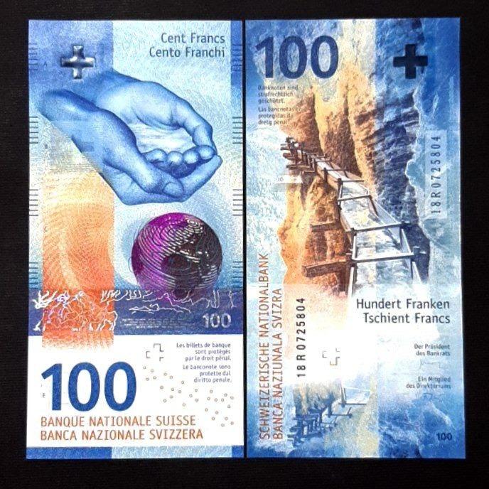 اسکناس تک بانکی 100 فرانک سوئیس اروپا
