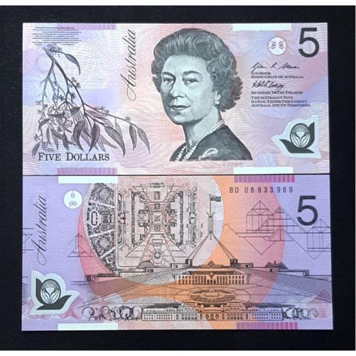 اسکناس تک بانکی 5 دلار استرالیا 2008