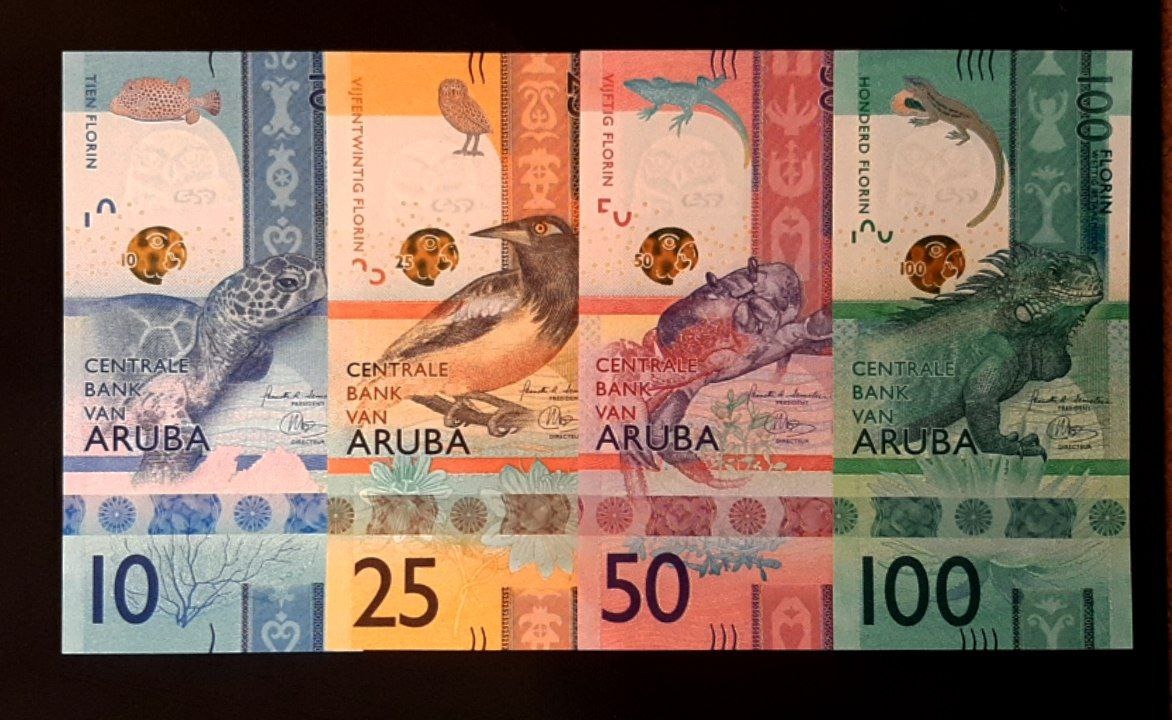 ست بانکی 10 تا 100 فلورین آروبا نوار پهن 3 بعدی