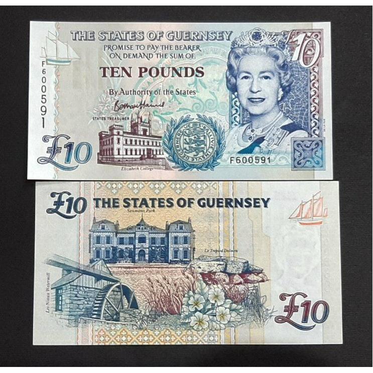 اسکناس تک بانکی 10 پوند گرونزی گرنزی ملکه اروپا