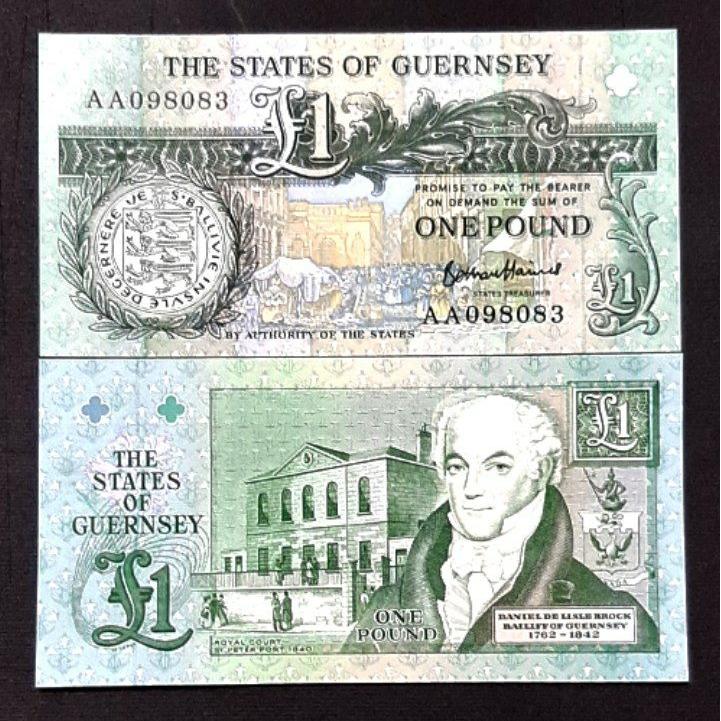 اسکناس تک بانکی 1 پوند گرونزی گرنزی اروپا