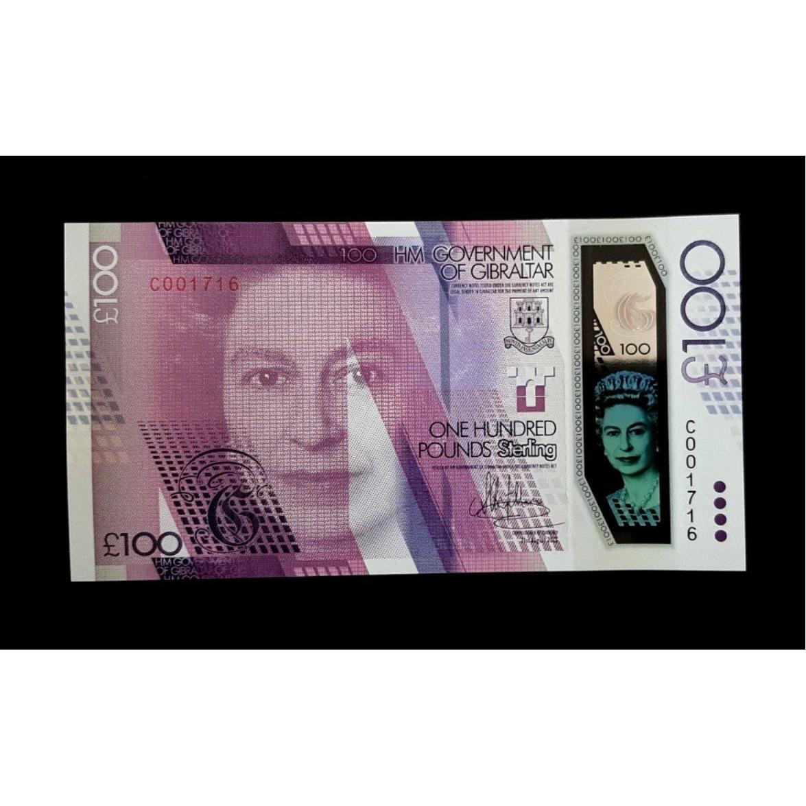 تک بانکی 100 پوند جبلالطارق یادبودی ملکه پلیمری