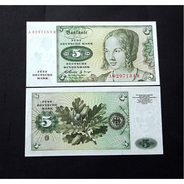 اسکناس تک بانکی 5 مارک آلمان 1960 سال بسیار کمیاب