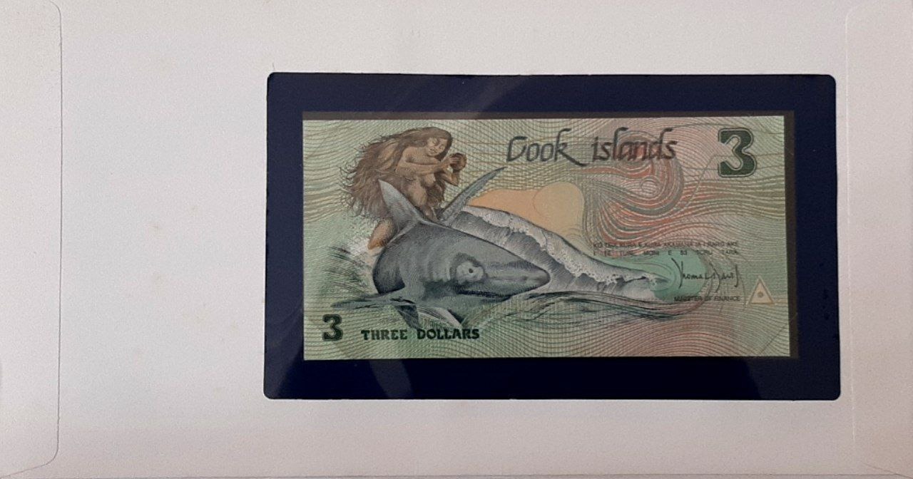 فولدر 3 دلار جزایر کوک 1989 کاغذی کلاسیک کمیاب